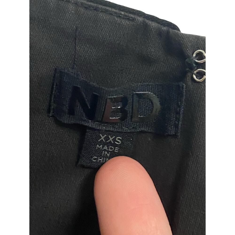 NBD Sonny Romper Strapless Twill Sexy Witchy Grunge Goth Black Sz XXS - Picture 8 of 8